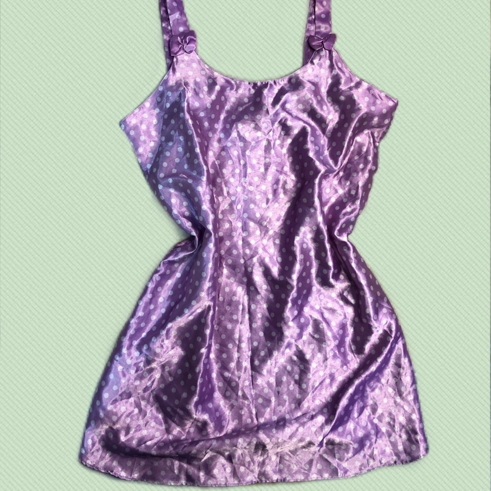 Vintage Purple & White Polka Dot Slip Dress 💜